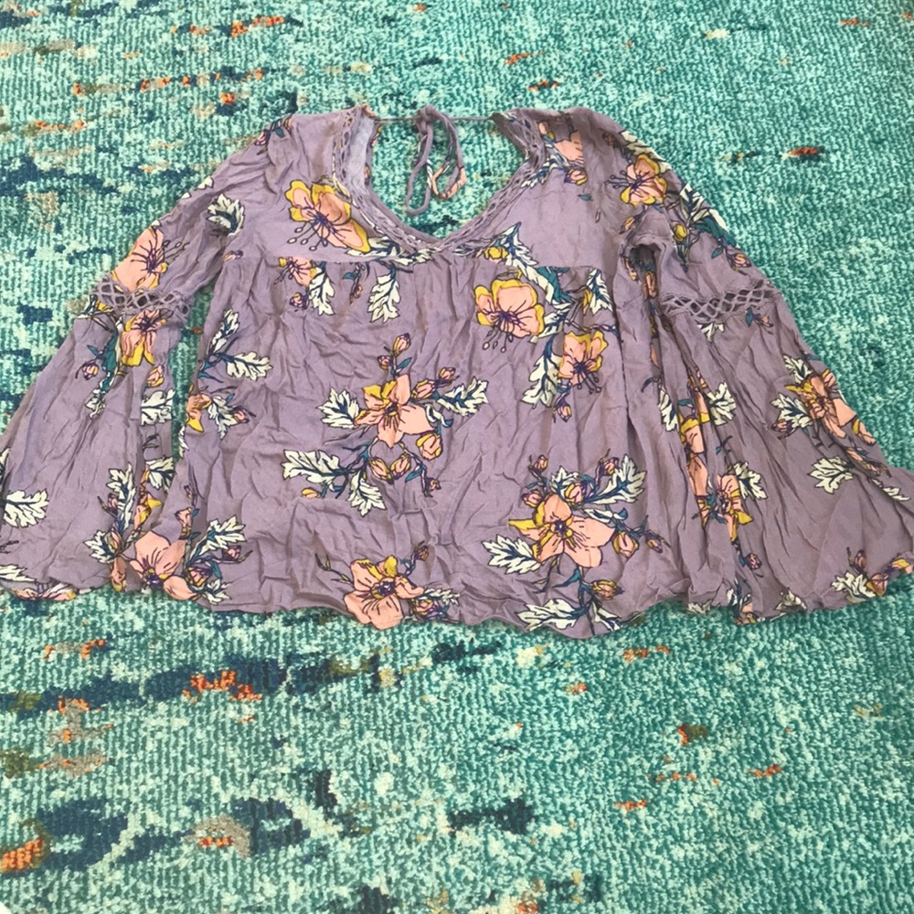 Floral purple blouse